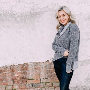 Oversized cowl neck top